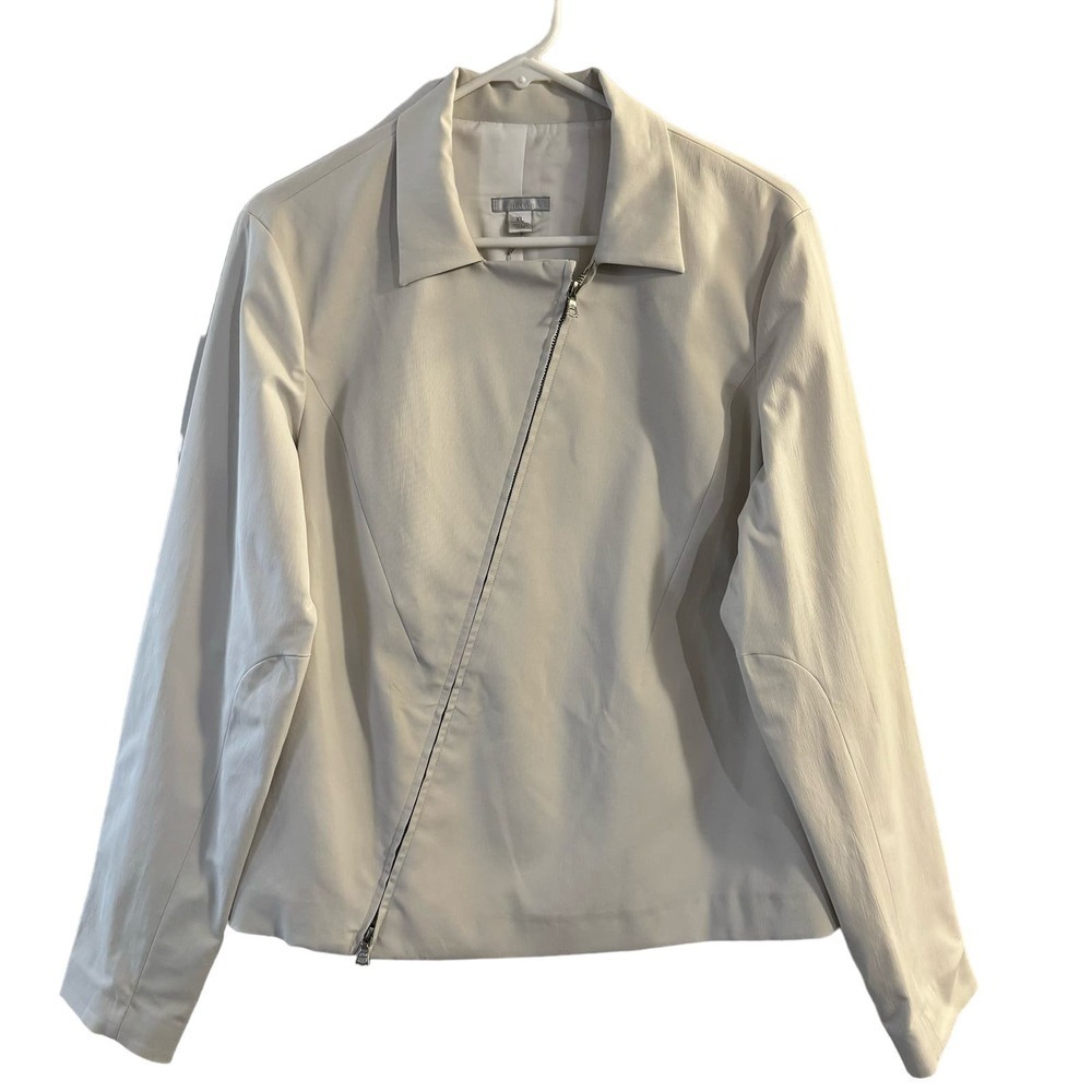 Halogen Light Gray Asymmetrical Zip Jacket - image 1